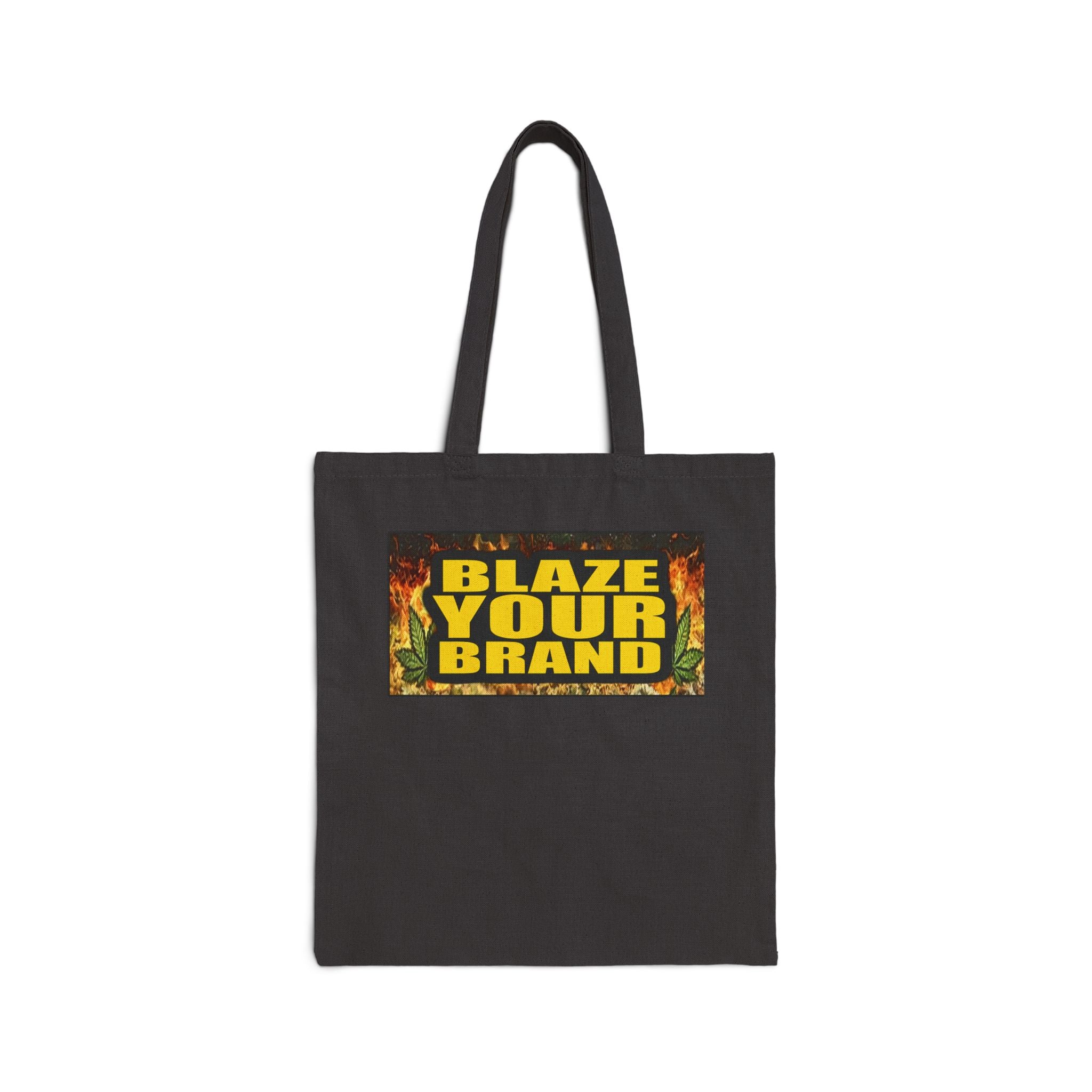 Tote Bag — "Blaze Your Brand" Flame Logo Canvas Tote for Creators & Makers