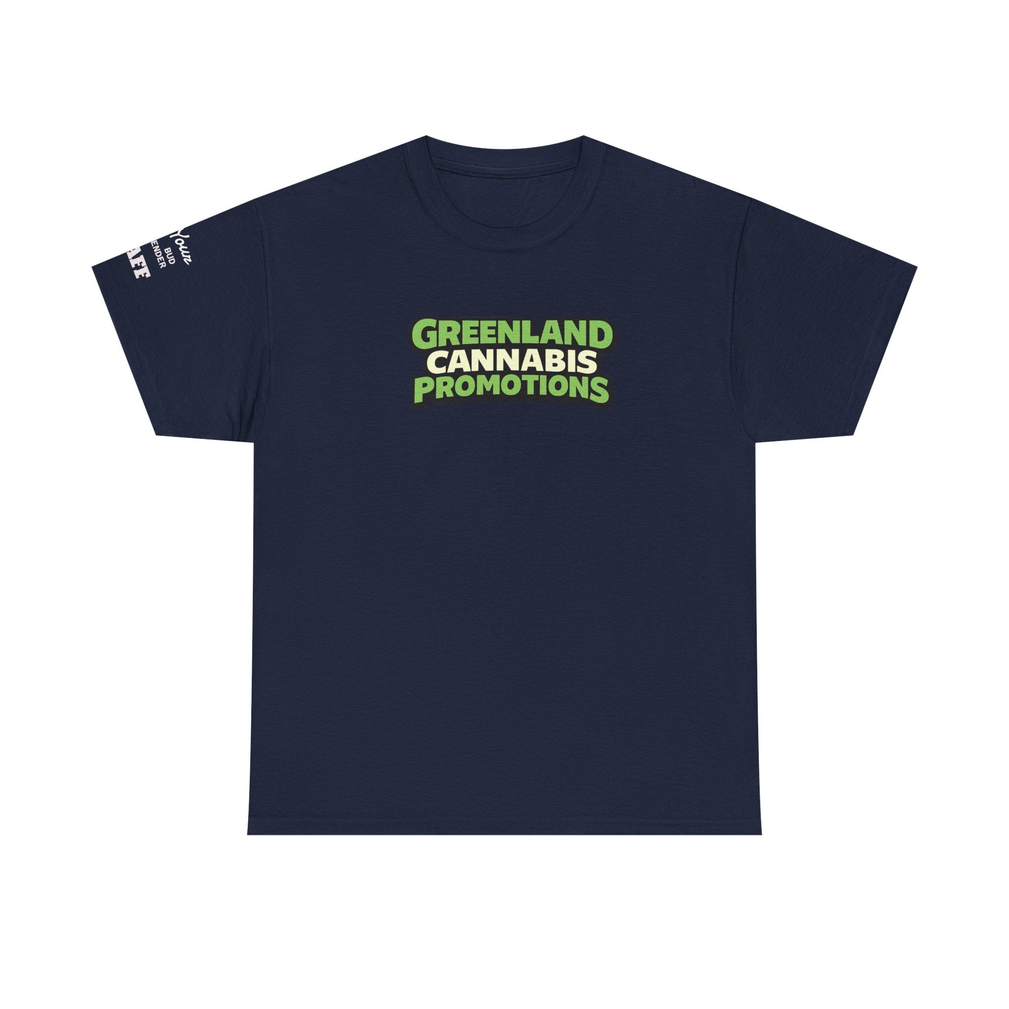 YOUR LOGO Promotions T-Shirt — Double Imprint Tee for staff or customers