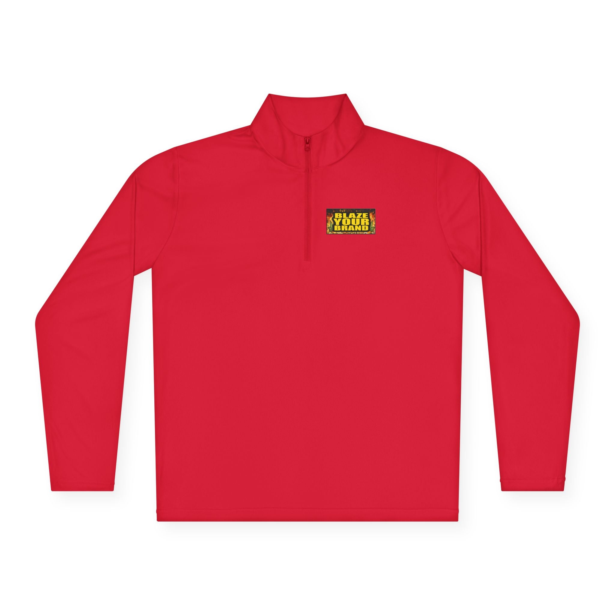 Quarter-Zip Pullover — 'Stay Golden' Retro Patch Chest NAME DROP OR Logo