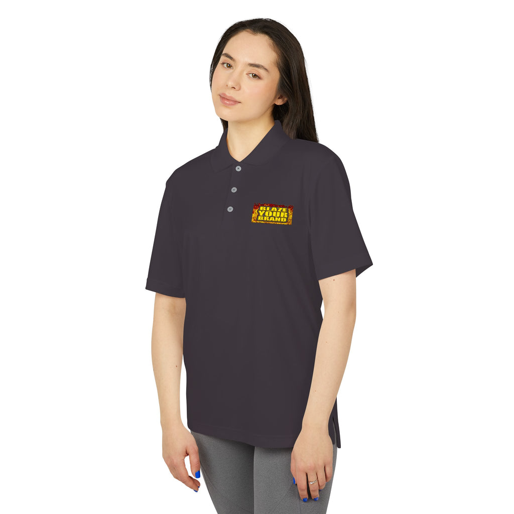 Performance Polo — 'Blaze Your Brand' Chest Logo