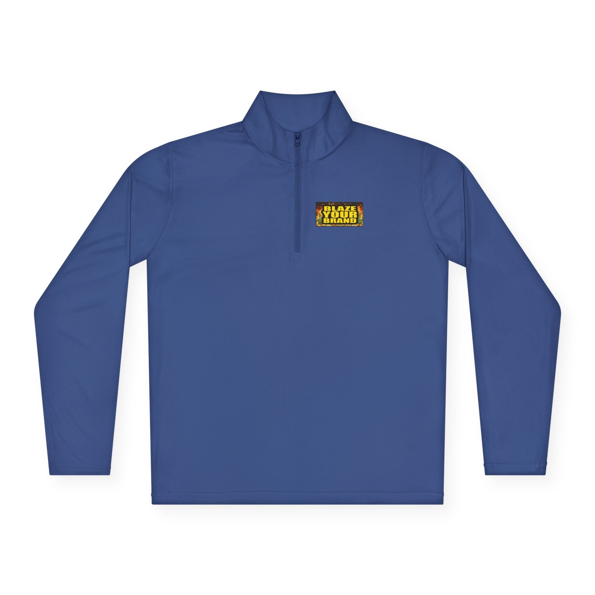 Quarter-Zip Pullover — 'Stay Golden' Retro Patch Chest NAME DROP OR Logo