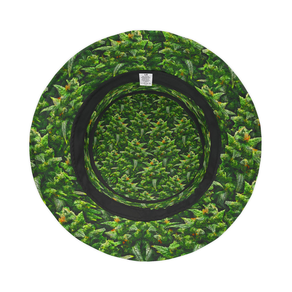 Cannabis Camo Bucket Hat — Subtle 'If Ya Know' Green Leaf Design