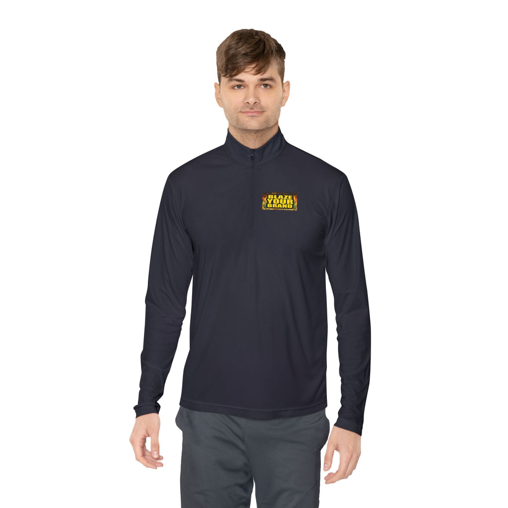 Quarter-Zip Pullover — 'Stay Golden' Retro Patch Chest NAME DROP OR Logo