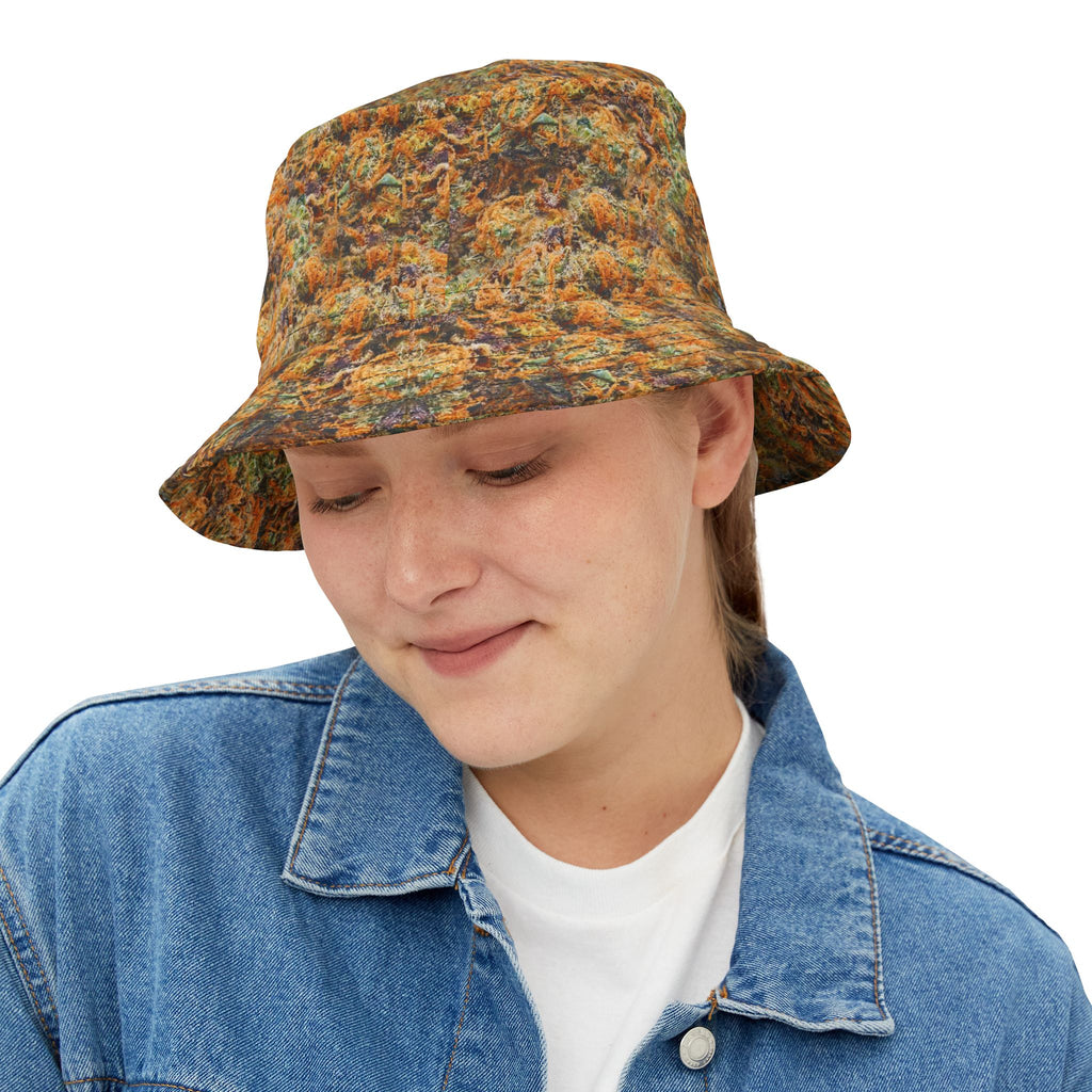 "Orange-A-Tang" Canna Zoom Frost Bucket Hat — 'If Ya Know' Hairy DL Design