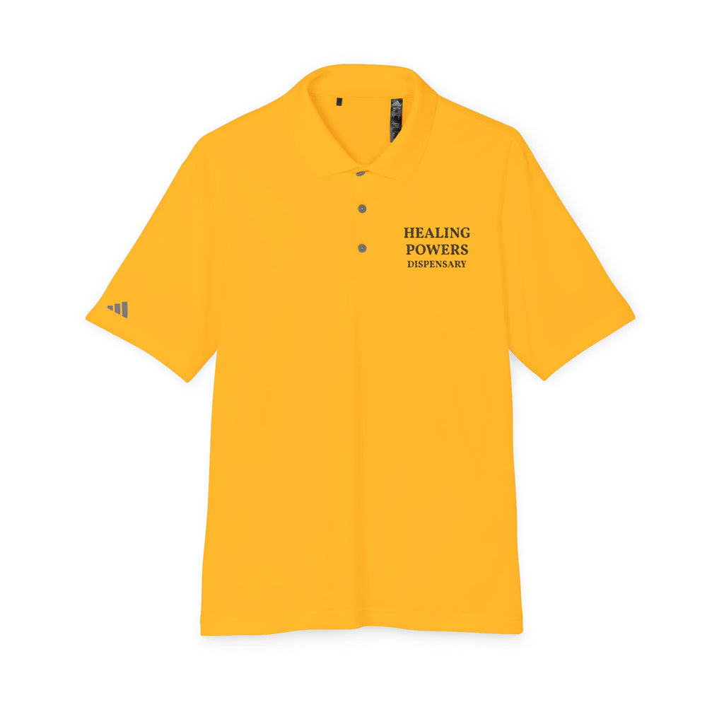 Healing Powers Polo Shirt — Minimalist White Performance Golf Polo