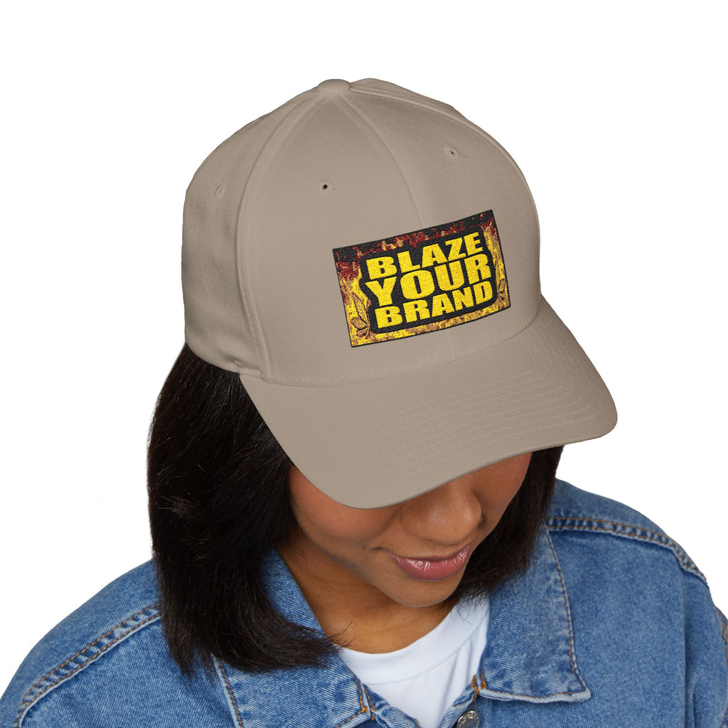 Embroidered 'Blaze Your Brand' Cap – Structured Closed-Back Baseball Hat
