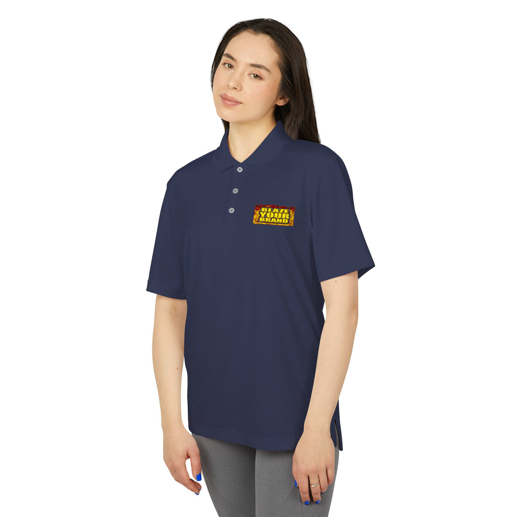 Performance Polo — 'Blaze Your Brand' Chest Logo