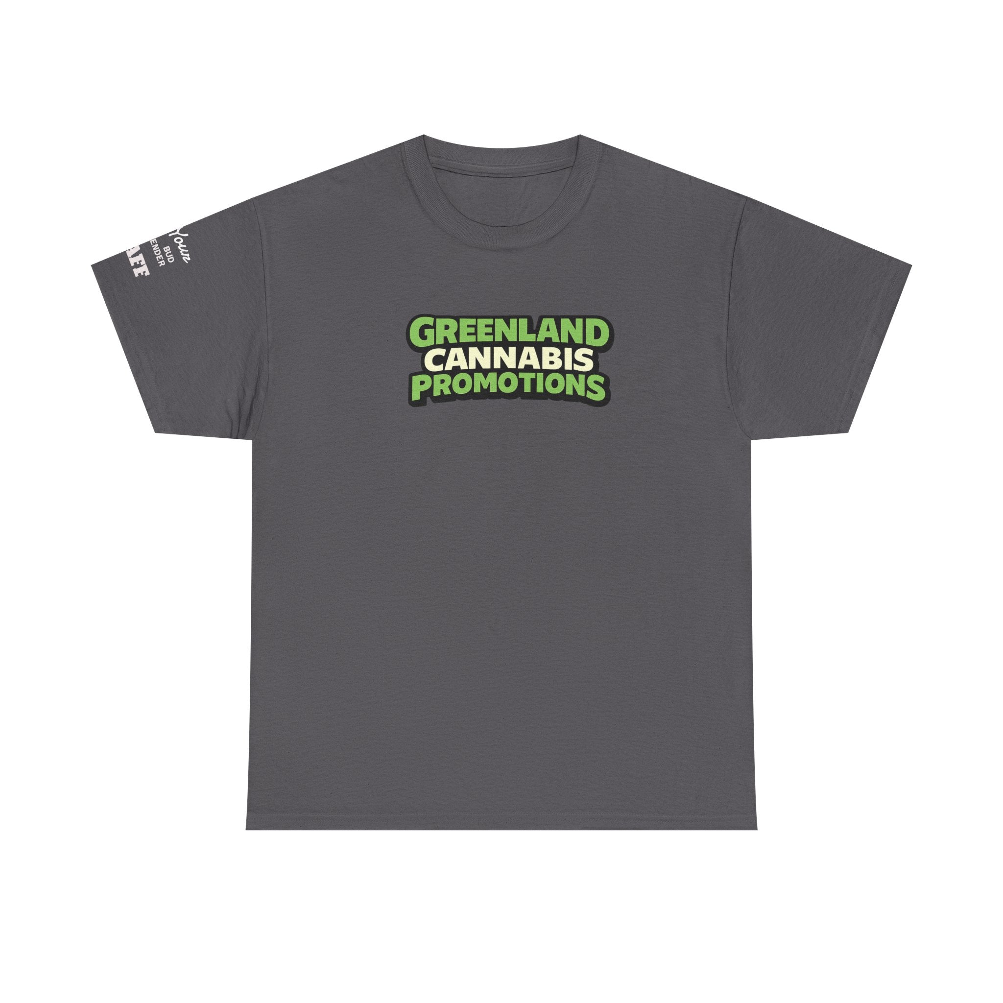 YOUR LOGO Promotions T-Shirt — Double Imprint Tee for staff or customers