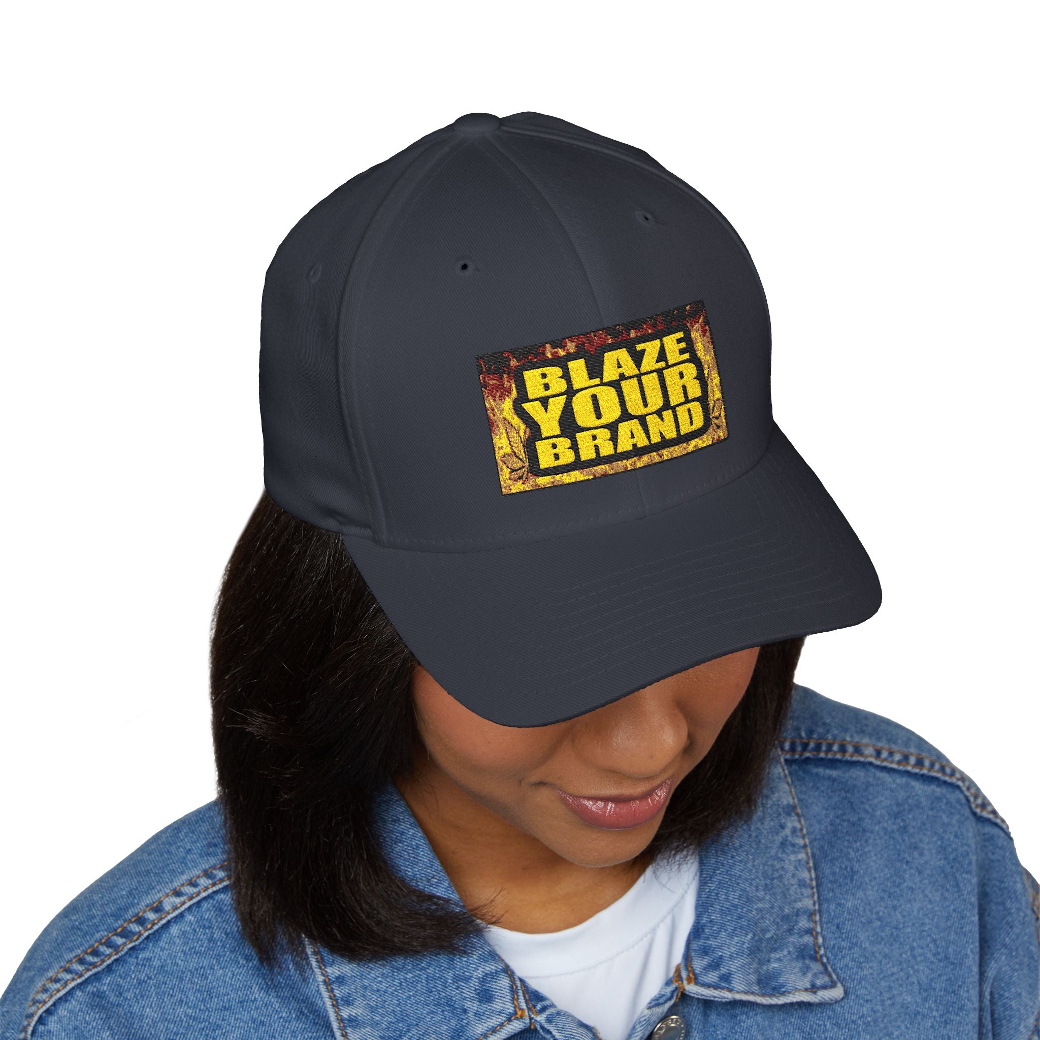 Embroidered 'Blaze Your Brand' Cap – Structured Closed-Back Baseball Hat