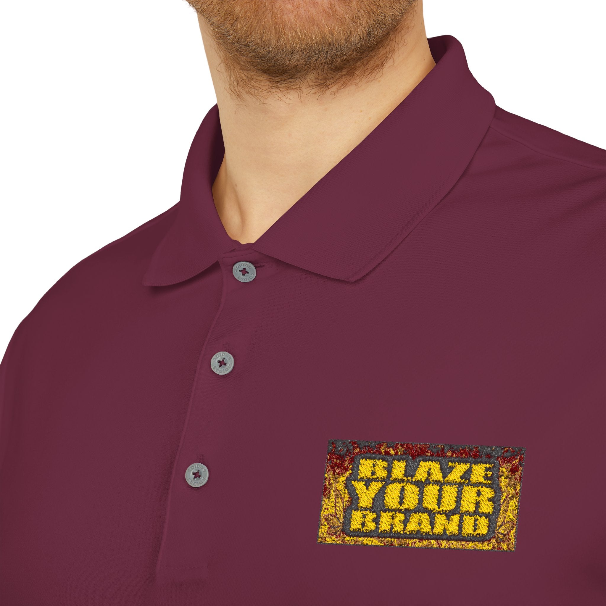 Performance Polo — 'Blaze Your Brand' Chest Logo