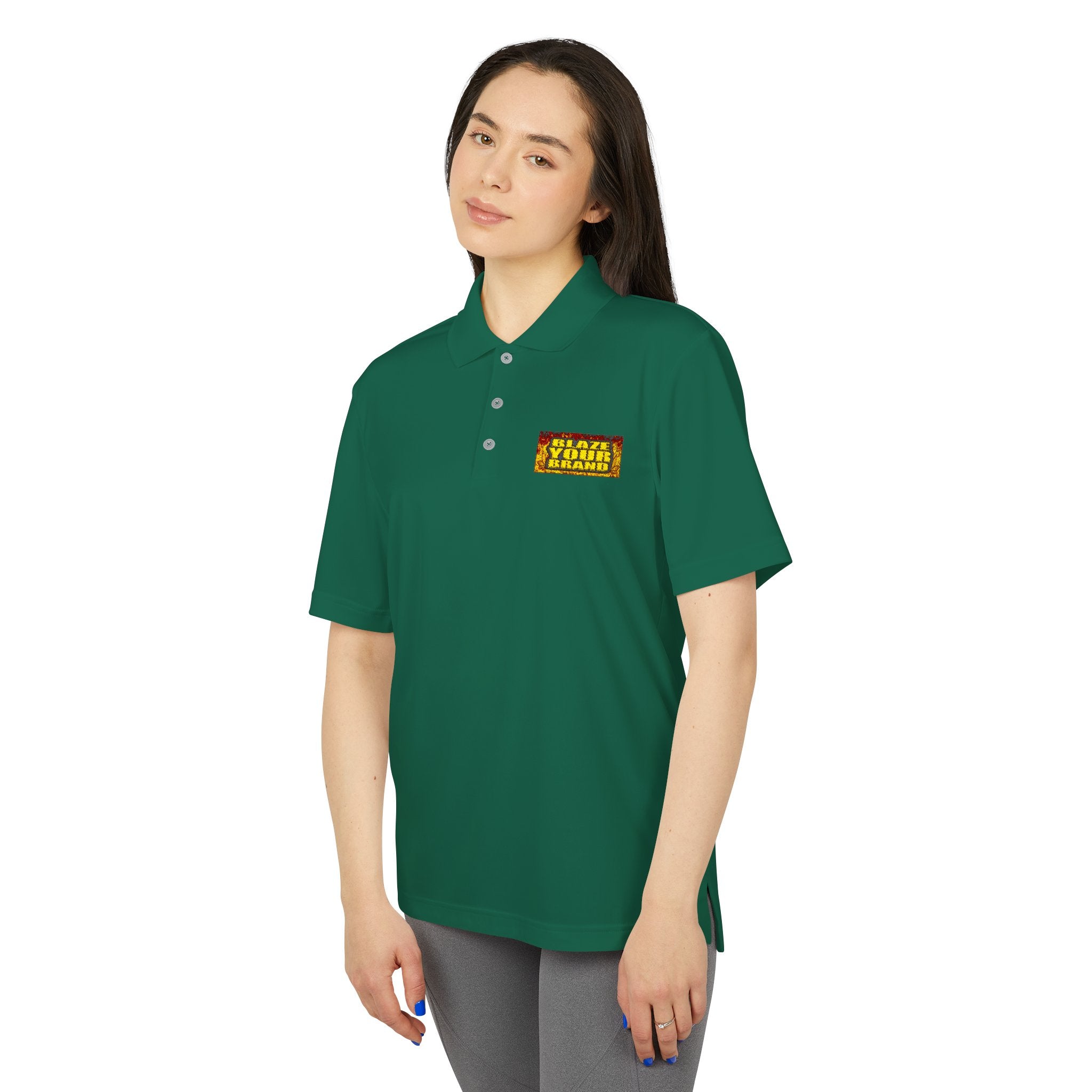 Performance Polo — 'Blaze Your Brand' Chest Logo