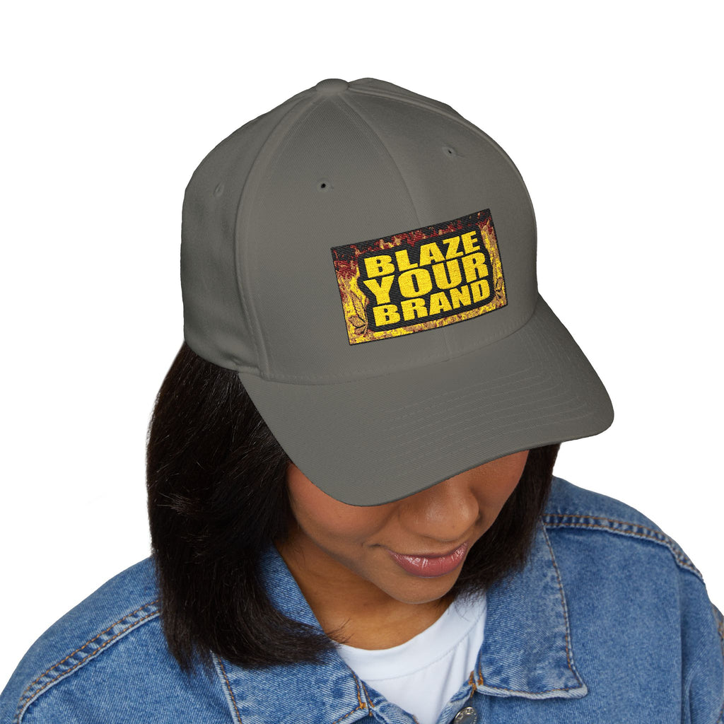 Embroidered 'Blaze Your Brand' Cap – Structured Closed-Back Baseball Hat