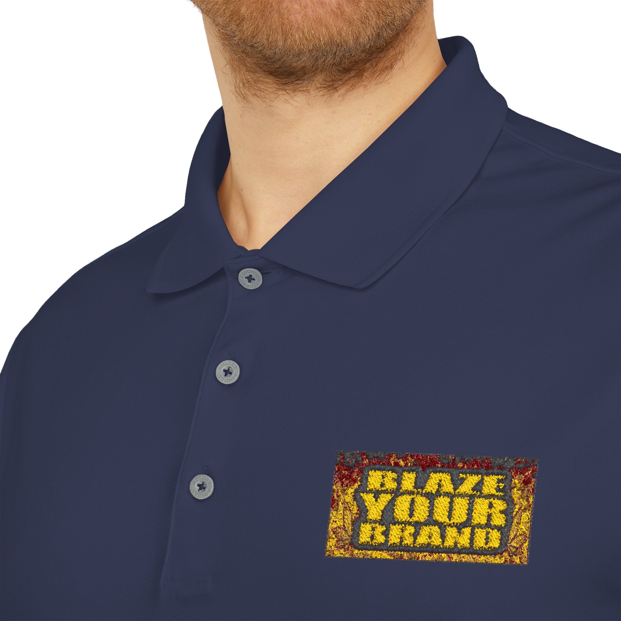 Performance Polo — 'Blaze Your Brand' Chest Logo