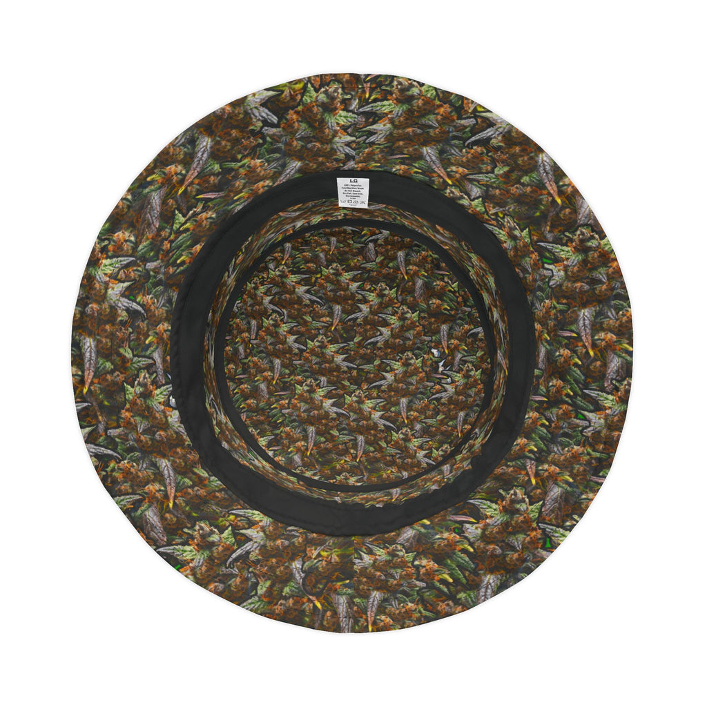 "Canna Camo" Bucket Hat — Subtle 'If Ya Know' Brown Leaf Design