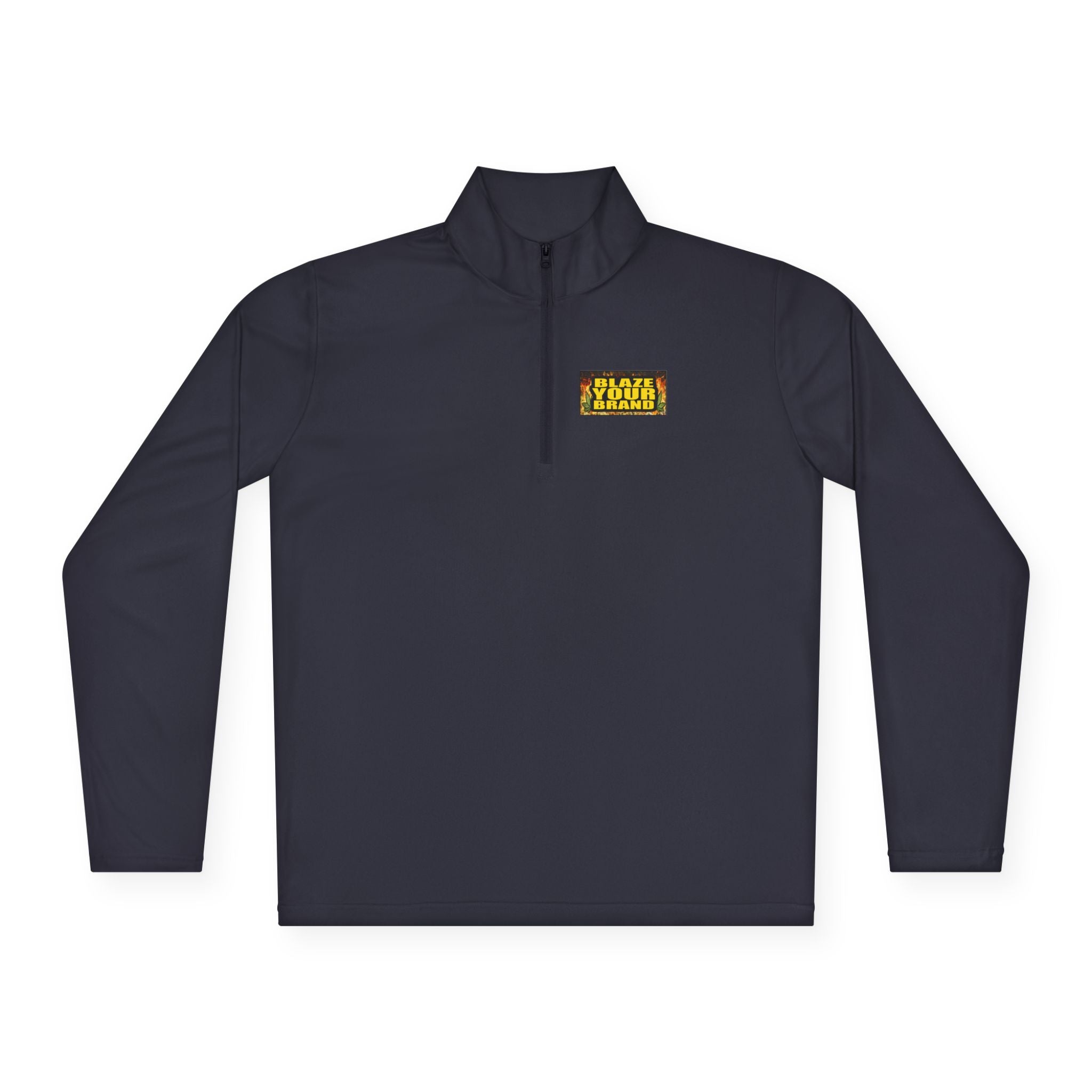Quarter-Zip Pullover — 'Stay Golden' Retro Patch Chest NAME DROP OR Logo