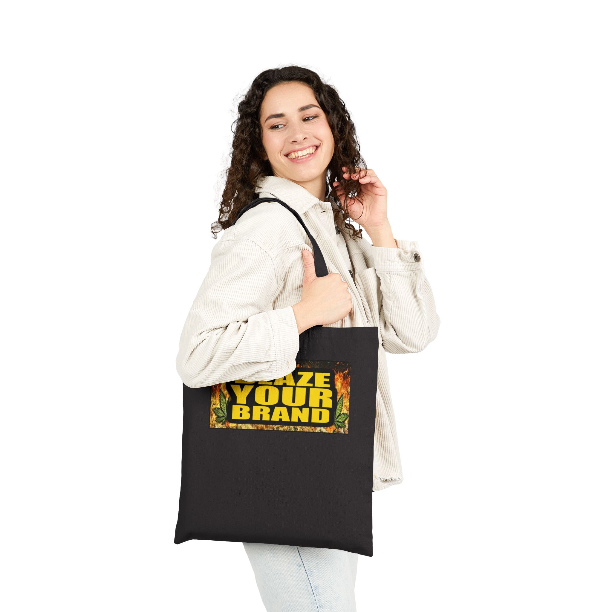 Tote Bag — "Blaze Your Brand" Flame Logo Canvas Tote for Creators & Makers