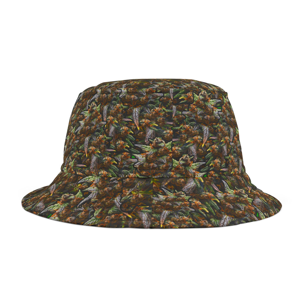 "Canna Camo" Bucket Hat — Subtle 'If Ya Know' Brown Leaf Design