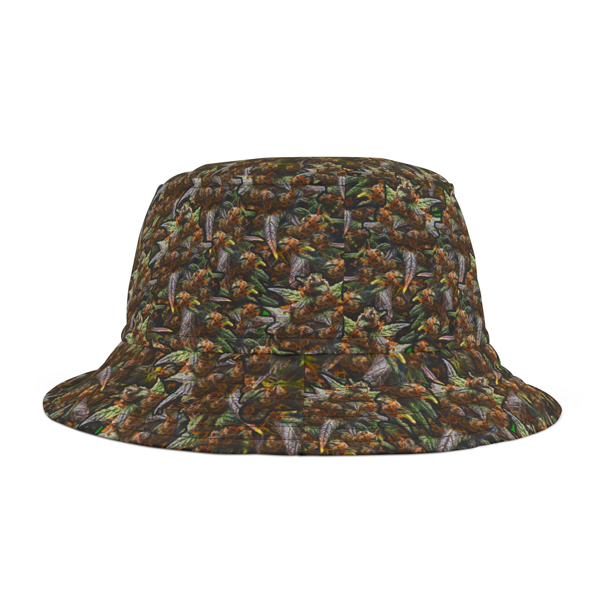 "Canna Camo" Bucket Hat — Subtle 'If Ya Know' Brown Leaf Design