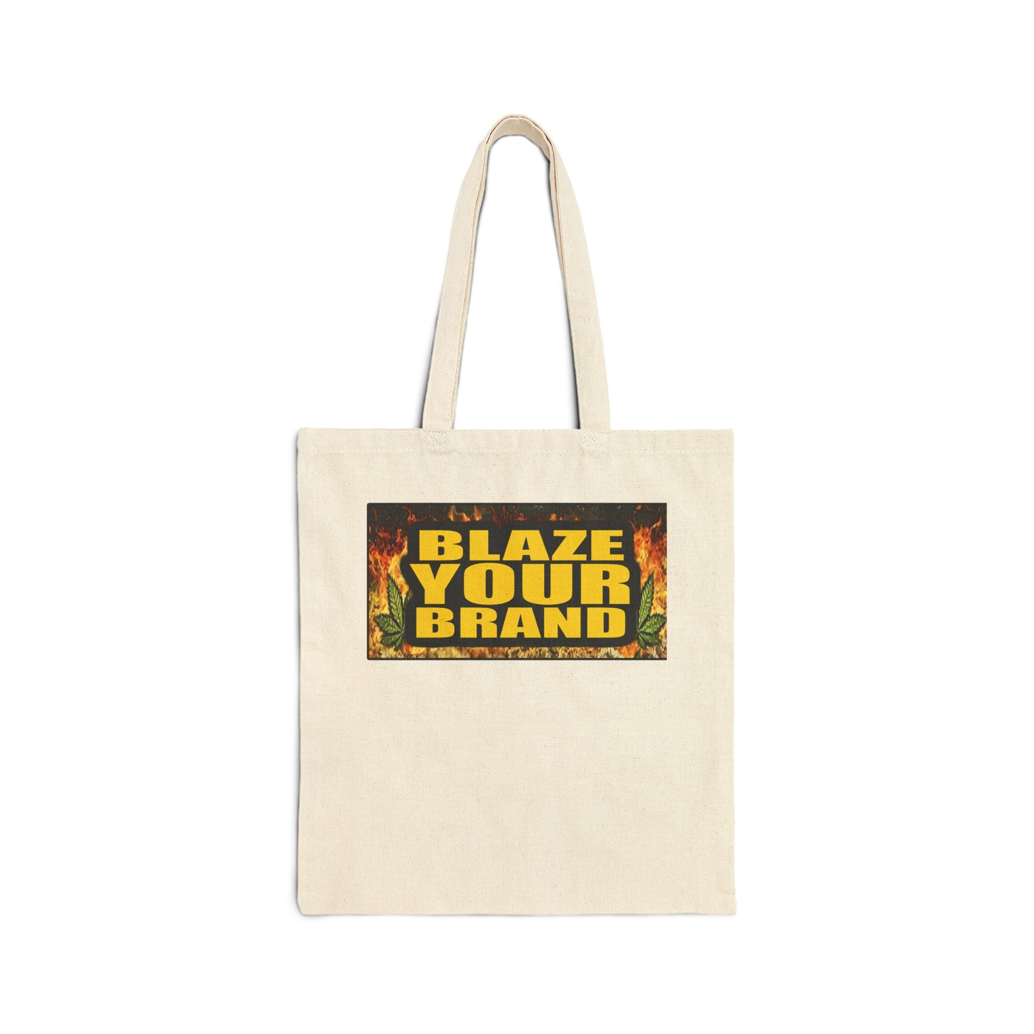 Tote Bag — "Blaze Your Brand" Flame Logo Canvas Tote for Creators & Makers