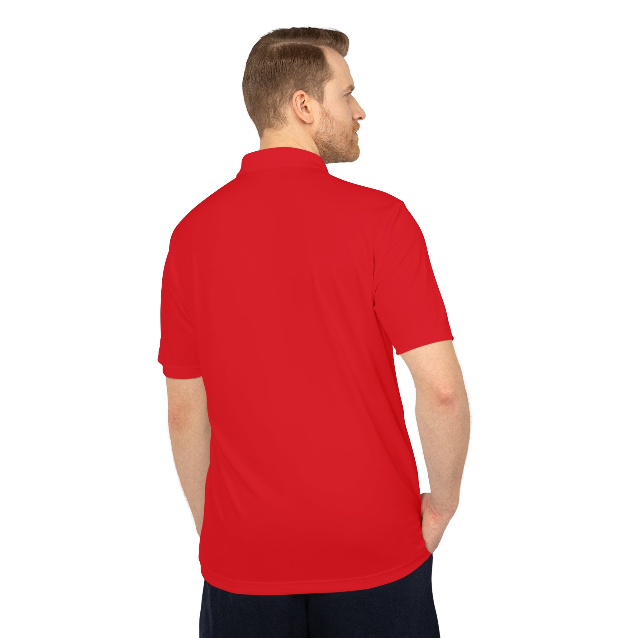 Healing Powers Polo Shirt — Minimalist White Performance Golf Polo