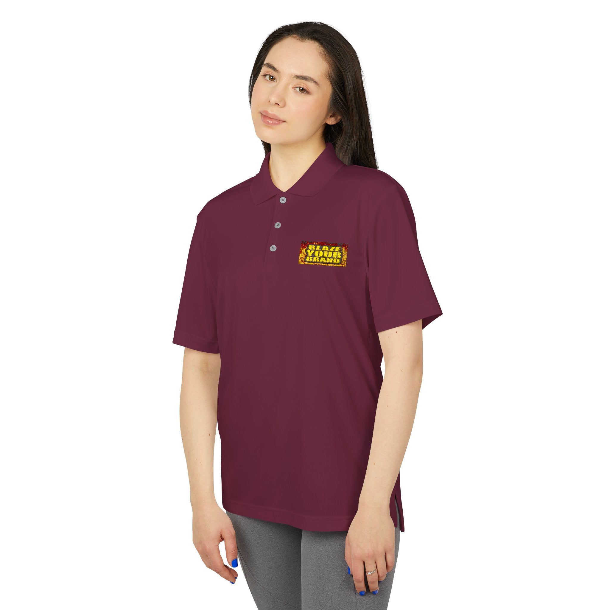 Performance Polo — 'Blaze Your Brand' Chest Logo
