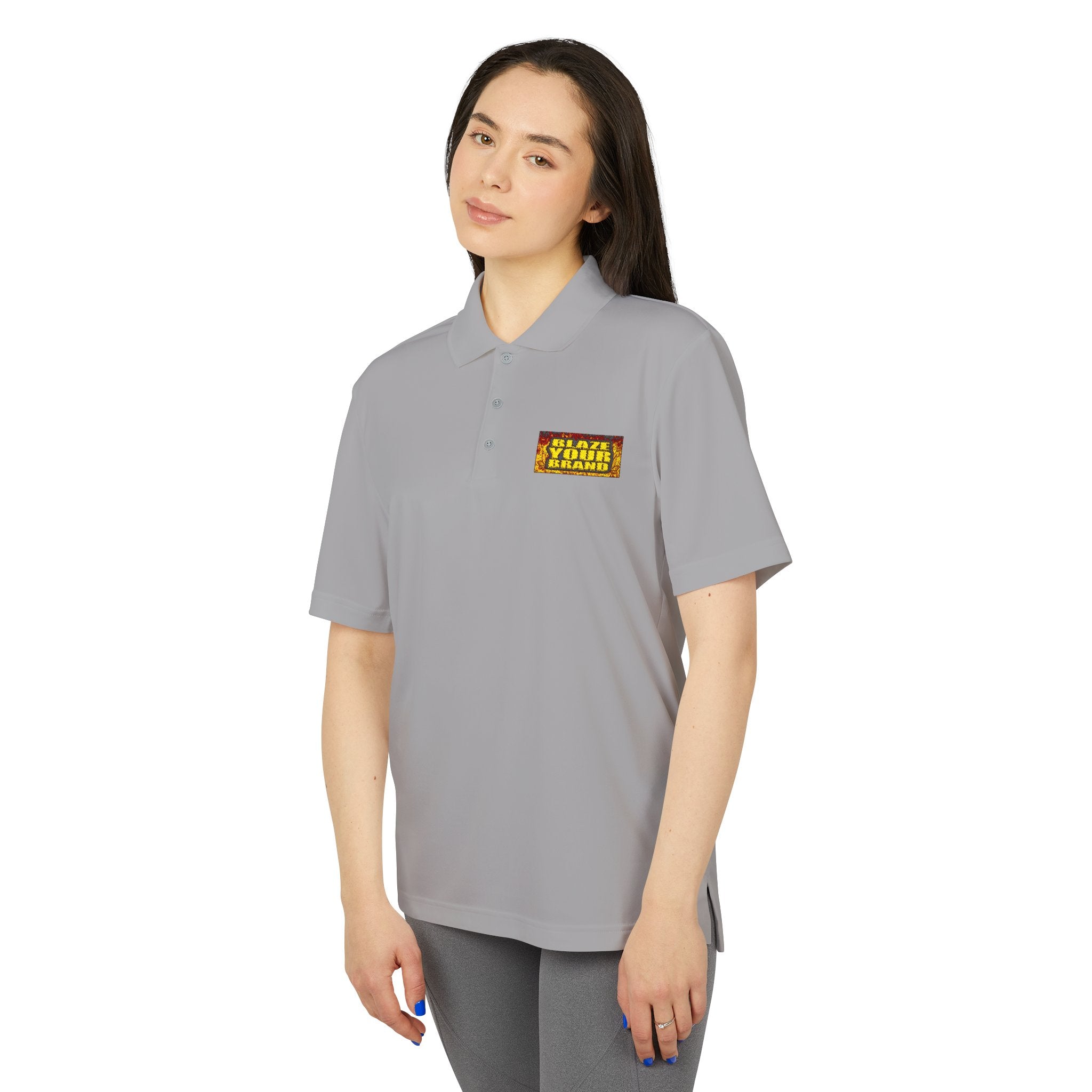 Performance Polo — 'Blaze Your Brand' Chest Logo