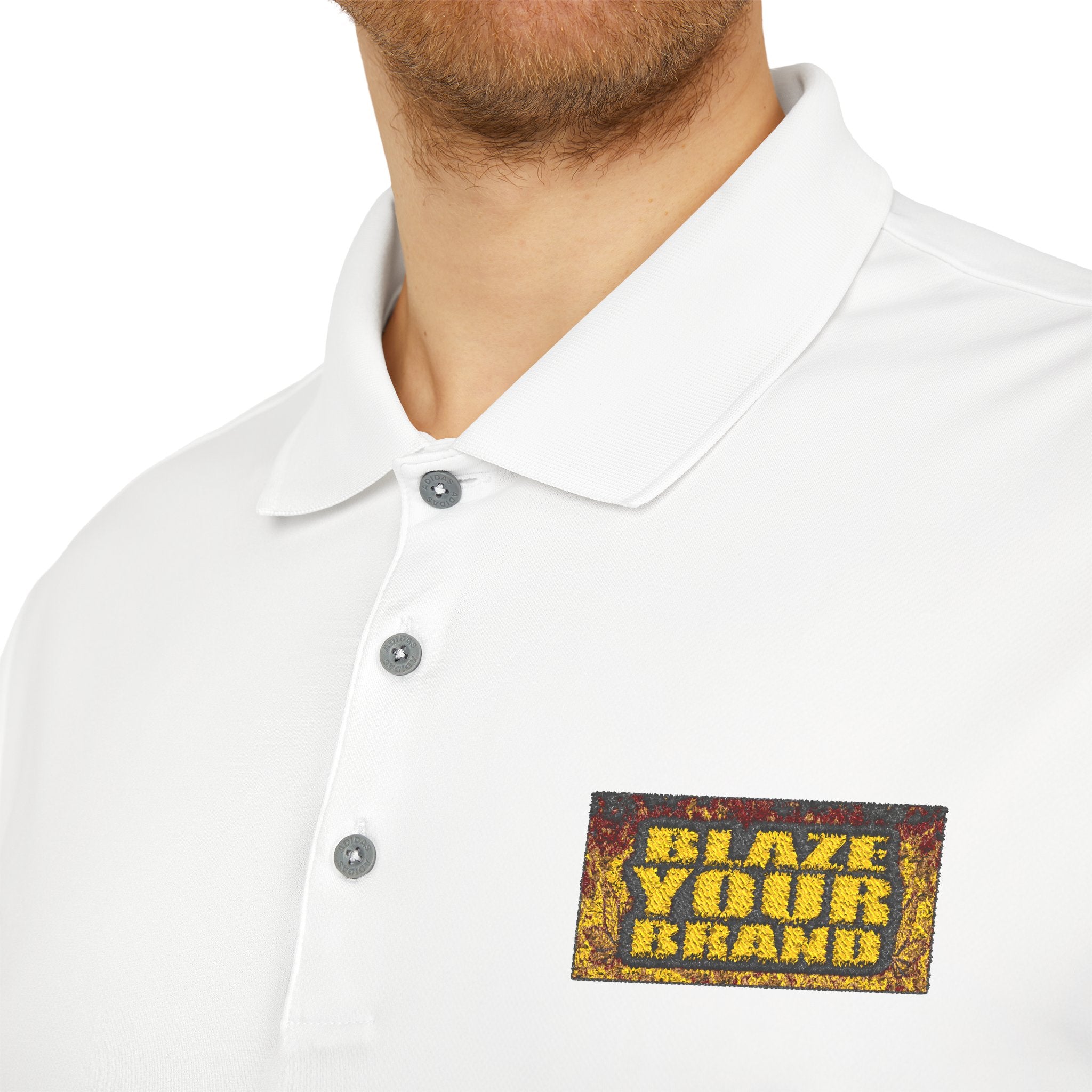 Performance Polo — 'Blaze Your Brand' Chest Logo