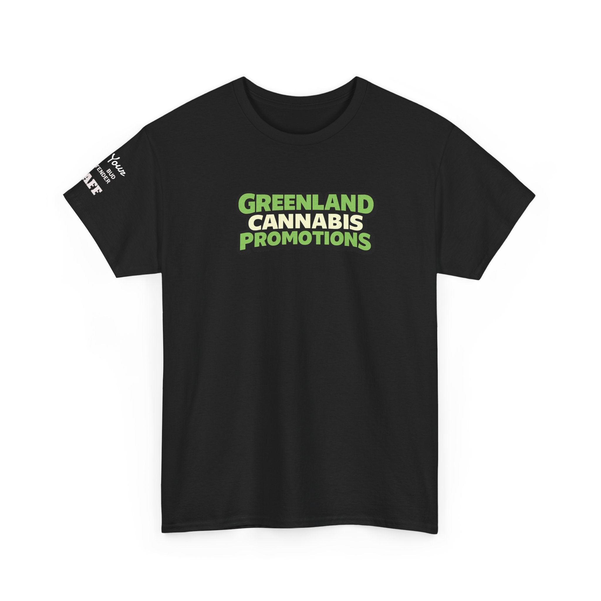 YOUR LOGO Promotions T-Shirt — Double Imprint Tee for staff or customers