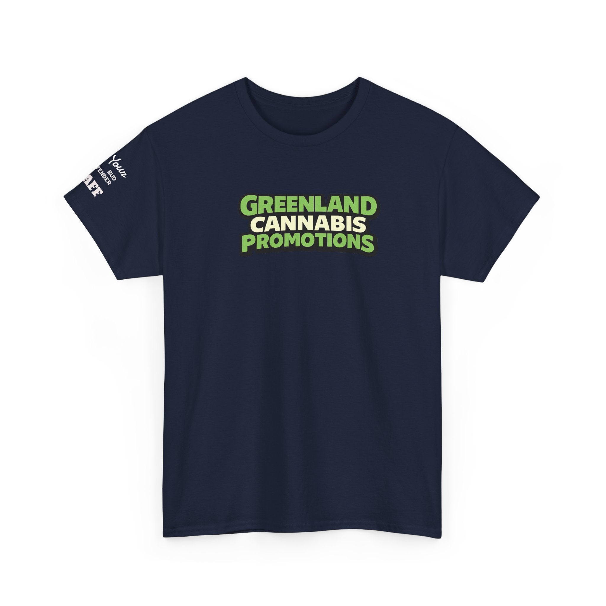YOUR LOGO Promotions T-Shirt — Double Imprint Tee for staff or customers