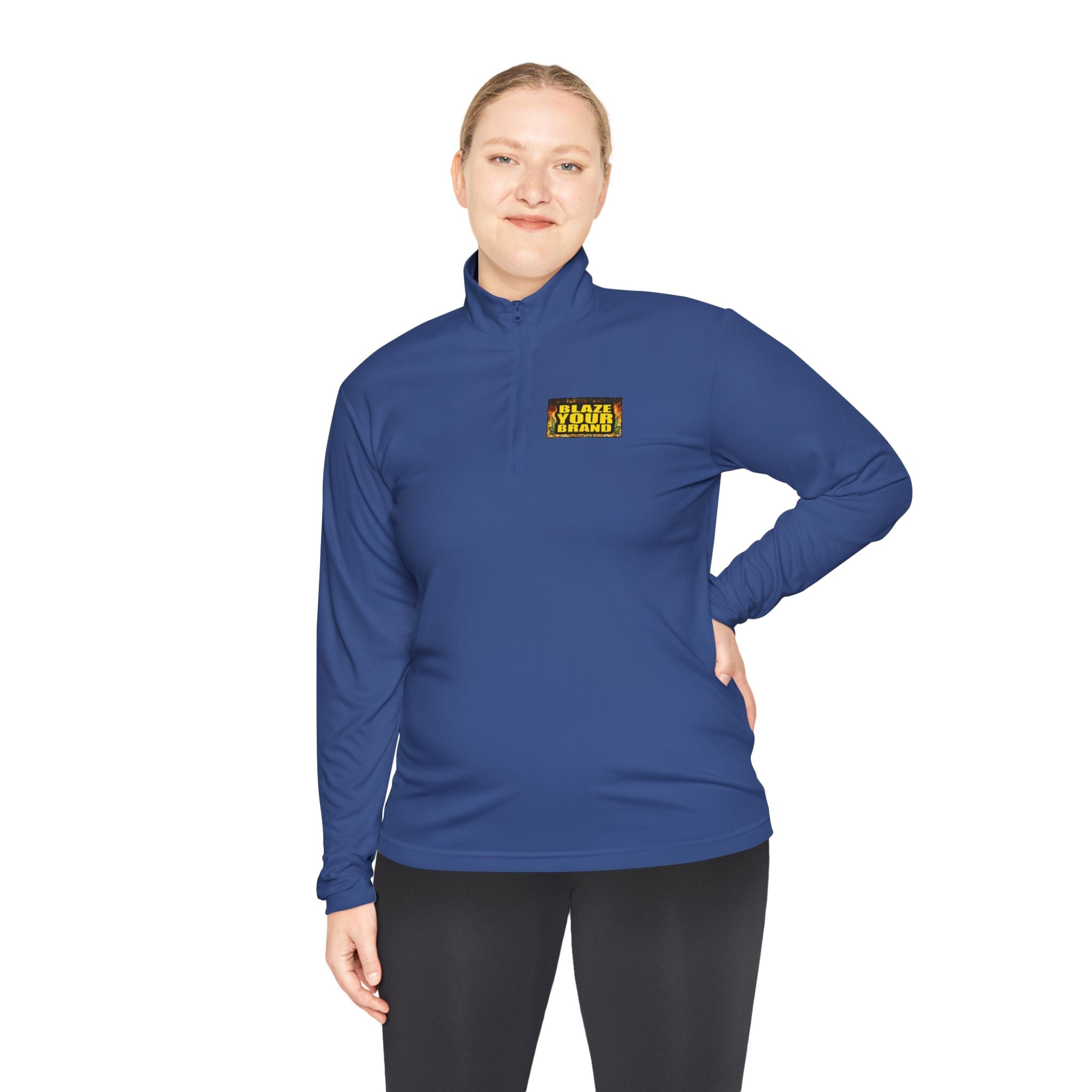 Quarter-Zip Pullover — 'Stay Golden' Retro Patch Chest NAME DROP OR Logo