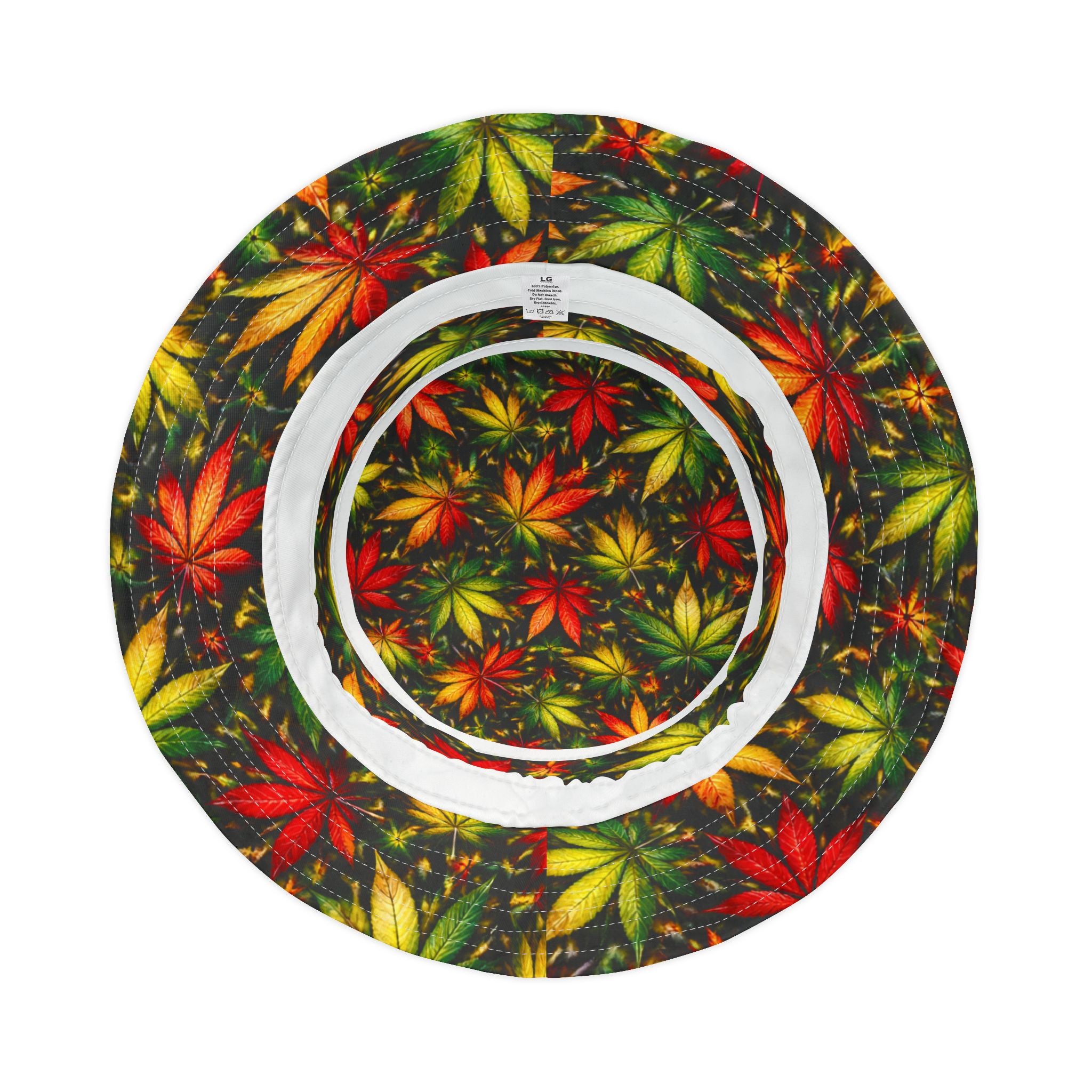 "Yes Rasta" Canna Leaf Print Bucket Hat — Colorful Reggae Cannabis Hat