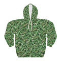 Cannabis Bud Zoom Camo  "Blaze YOUR Logo" All-Over Print Hoodie — Green Cannabis Camo Pullover