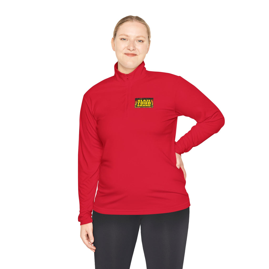 Quarter-Zip Pullover — 'Stay Golden' Retro Patch Chest NAME DROP OR Logo