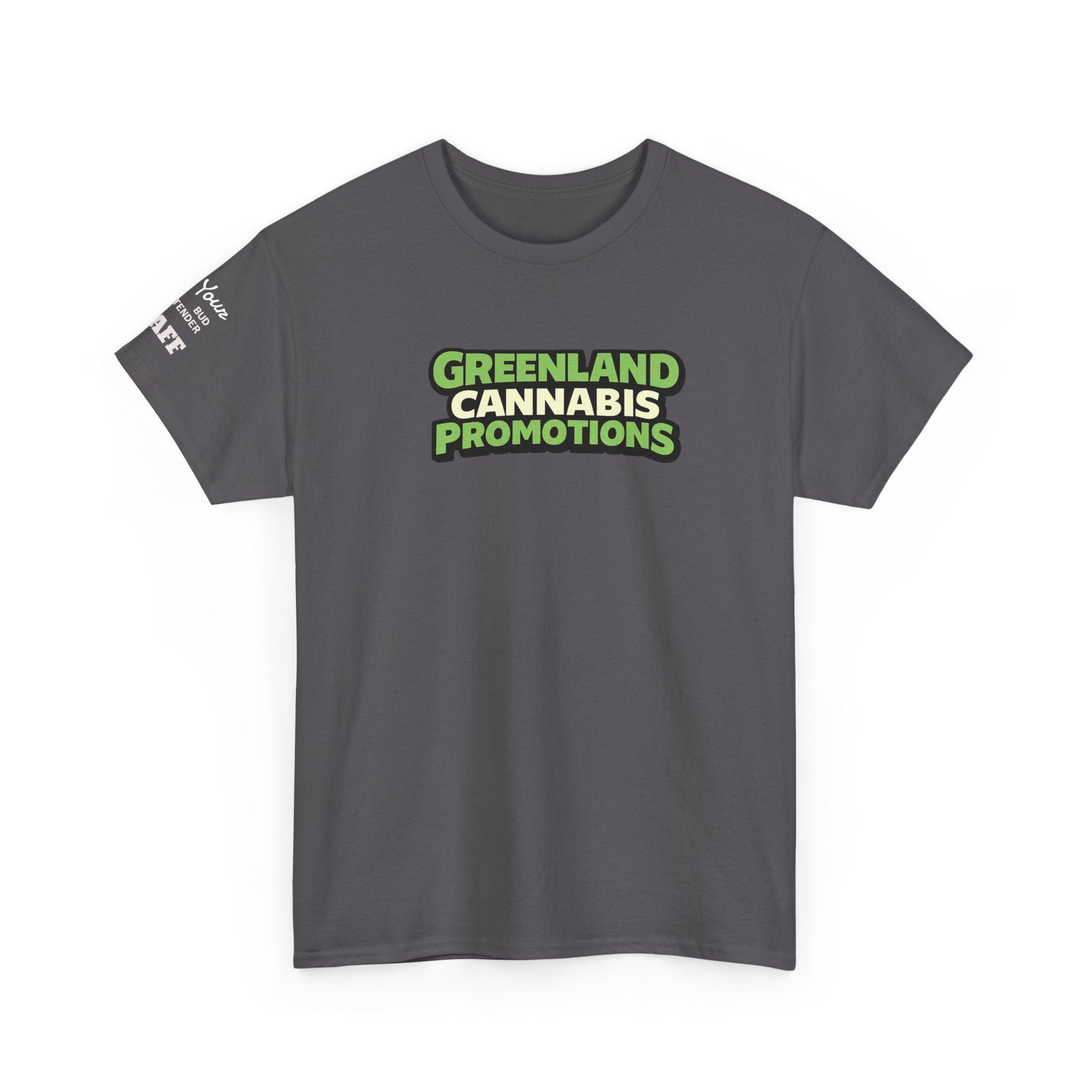 YOUR LOGO Promotions T-Shirt — Double Imprint Tee for staff or customers