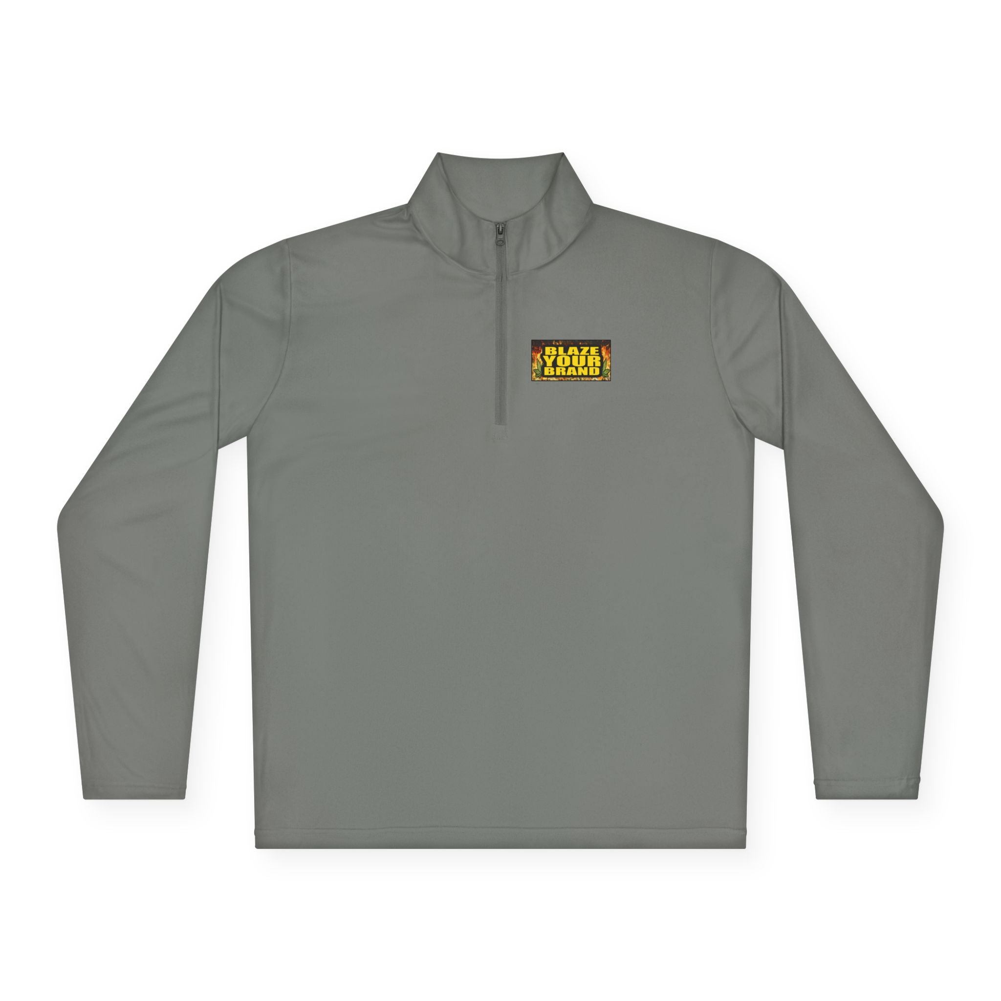 Quarter-Zip Pullover — 'Stay Golden' Retro Patch Chest NAME DROP OR Logo