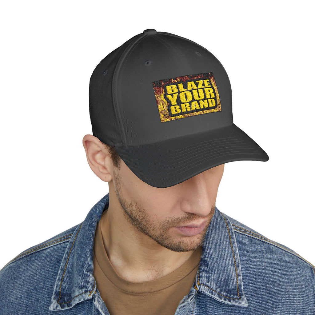 Embroidered 'Blaze Your Brand' Cap – Structured Closed-Back Baseball Hat